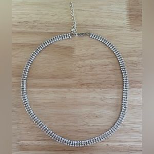 Rhinestone Necklace w/ Silver color backing
